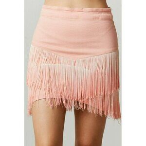 It's a Wrap Ombre Fringe Skirt in Peach